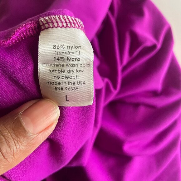 Susana Monaco Purple Asymetrical Pleated Sleeveless Low Back Midi Dress Sz L - Picture 9 of 10